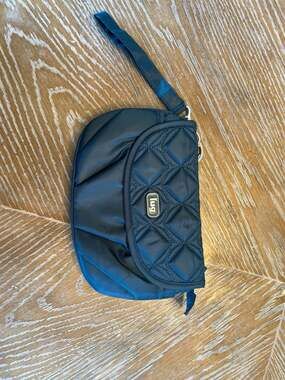 Lug Mambo RFID Blue Quilted Convertible Wristlet  Mini Bag